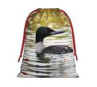 Loon Nature Bird Ultra Soft Velvet Gift Bag, Comfortable To The Touch, Reusable