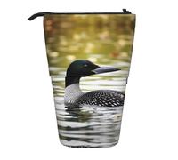 Loon Nature Bird Vertical Retractable Pencil Case, Easy to Use, Adjustable Size According to Needs