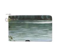 Loon Nature Birds Coin Purses with Zipper, Personalized Zero Wallet for Shopping, Small Makeup Pouches Bag for Travel, Card Organizer Case, Portable Canvas Change Purses