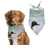 Loon Nature Birds Dog Bandana Triangle Dog Scarf Washable Polyester Dog Bibs Cute Pet Bandana for Medium Large Dogs Puppy and Cats