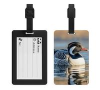 Loon Nature Birds Luggage Tags for Suitcases with Durable Loop Privacy Cover ID Label Travel Bag Cute Luggage Identifiers for Women Men Travel Backpack Traveling Accessories
