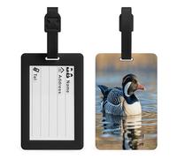 Loon Nature Birds Luggage Tags Suitcases - TPU Travel Bag Tags with Name Id Label and Black Loop - Unique Cute Id Labels for Women Men Suitcase Baggage Bag Backpack Instrument
