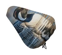 Loon Nature Birds Padded Bike Seat Cushion with Drawstring Soft Comfort Waterproof Bicycle Seat Cover, Wide Saddle Protection Covers Protector for Men Women for Exercise Mountain Road Bikes