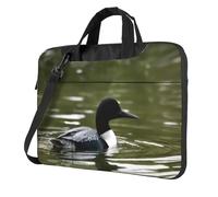 Loon Nature Birds Print Ultra-Thin Laptop Bag 15.6 Inch With Shoulder Strap, Waterproof Computer Case Sleeve For 13, 14, 15.6 Inch Laptops,Portable Briefcase Messenger Bag For Men Women