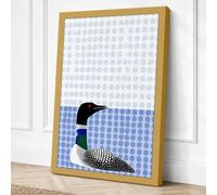 Loon on Water Scandinavian Canvas Wall Art Print 30x20 Inch (76 x 51 cm)