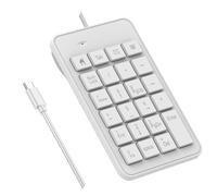 LOONASA Wired USB C Number Pad - 23 Keys Type C Numeric Keypad Upgraded 10 Key USB Keyboard Financial Accounting Numpad for Laptop, PC, MacBook, Notebook, Desktop,Surface Pro - White