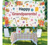 LOONELO Happy Grandparents Day Backdrop, Love Grandma and Grandpa Photography Banner 5.9x3.6ft, Holiday Party Background Photo Booth Prop for Retirement, Family Reunion, Grandparent Celebration
