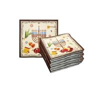LOONELO Rosh Hashanah Napkins, 96pcs Disposable Shana Tova Cocktail Paper Napkins 6.5" x 6.5", Jewish New Year Party Decorations for Jewish Holiday Celebration Festival Supplies