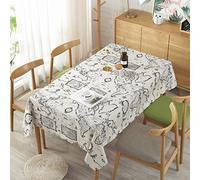 LOONELO World Map Tablecloth,Cotton Linen Fabric Map Table Cover with 86.6x55.1inch,Washable Rectangle World Map Printing Table Cloth for Kitchen Dinning Tabletop Home Decorations