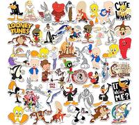 Looney Tunes 50ct Vinyl Large Deluxe Stickers Variety Pack - Laptop, Water Bottle, Scrapbooking, Tablet, Skateboard, Indoor/Outdoor - Set of 50