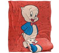 LOONEY TUNES Blanket, 152 x 127 cm, Porky Pig Character Silky Touch Super Soft Throw