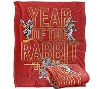 LOONEY TUNES Blanket, 152 x 127 cm Year of The Rabbit Marvin Daffy Sylvester Tweety Silky Touch Super Soft Throw Blanket