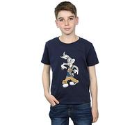 LOONEY TUNES Boys Bugs Bunny Rapper T-Shirt 9-11 Years Navy Blue