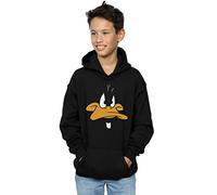 LOONEY TUNES Boys Daffy Duck Big Face Hoodie 12-13 years Black