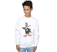 Looney Tunes Boys Daffy Duck Distressed Sweatshirt White 9-11 Years