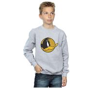 Looney Tunes Boy's Daffy Duck Dotted Profile Sweatshirt in Grey | Size: 7-8 Years Looney Tunes Grey 7-8 Years