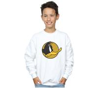 Looney Tunes Boy's Daffy Duck Dotted Profile Sweatshirt in White | Size: 12-13 Years Looney Tunes White 12-13 Years