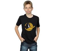 LOONEY TUNES Boys Daffy Duck Dotted Profile T-Shirt 12-13 Years Black