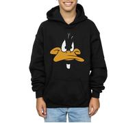 Looney Tunes Boy's Daffy Duck Face Hoodie in Black | Size: 5-6 Years Looney Tunes Black 5-6 Years