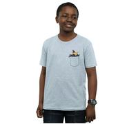 Looney Tunes Boy's Daffy Duck Faux Pocket T-Shirt in Grey | Size: 7-8 Years Looney Tunes Grey 7-8 Years