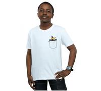 Looney Tunes Boy's Daffy Duck Faux Pocket T-Shirt in White | Size: 5-6 Years Looney Tunes White 5-6 Years