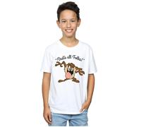 Looney Tunes Boy's Taz That´s All Folks T-Shirt in White | Size: 5-6 Years Looney Tunes White 5-6 Years