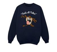 LOONEY TUNES Boys Taz That's All Folks Sweatshirt 5-6 Years Navy Blue