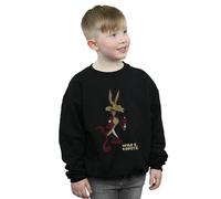 Looney Tunes Boy's Wile E Coyote Distressed Sweatshirt in Black | Size: 9 Years Looney Tunes Black 9 Years