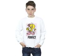 Looney Tunes Boy's You´re Perfect Tweety Sweatshirt in White | Size: 5-6 Years Looney Tunes White 5-6 Years