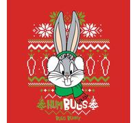 Looney Tunes Bugs Bunny Knit Men's Christmas T-Shirt - Red - L