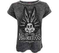 Looney Tunes - Bugs - Muertos - Acid Wash Turnup Sleeve - XL Black