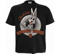 Looney Tunes - Bugs - Skull - Front Print T-Shirt Black - S