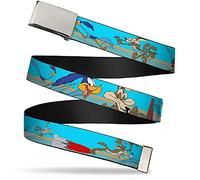 Looney Tunes Cartoon TV Series Wile E.'s Chase Web Belt Chrome
