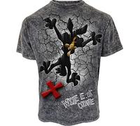 Looney Tunes - Coyote - Missed The Spot - Acid Wash T-Shirt - XXL Black