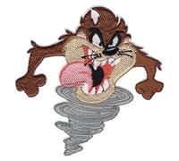 Looney Tunes Crazy Patch - Looney Tunes Tazmanian Devil Crazy Embroidered Artwork Iron Sew-On Patch - 4" x 4"