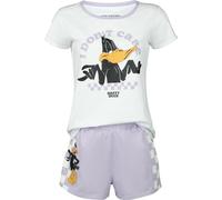 Looney Tunes Daffy Duck - I don't care Pyjama white purple XL