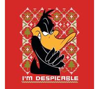 Looney Tunes Daffy Duck Knit Christmas Jumper - Red - S