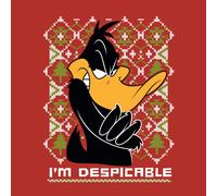 Looney Tunes Daffy Duck Knit Men's Christmas T-Shirt - Red - S