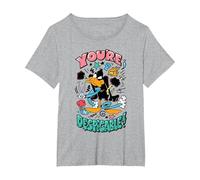 Looney Tunes Daffy Duck You're Despicable T-Shirt, Women's Plus, Heather Grey, 4X