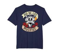 Looney Tunes Dia De Los Muertos Daffy Duck Skulls Halloween T-Shirt, Men's Big and Tall, Navy Blue, 2X Tall