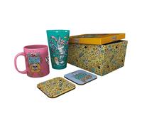 LOONEY TUNES DRINKING GLASS COFFEE MUG CUP & 2 COASTERS BOXED GIFT SET ABY