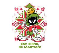 Looney Tunes Eat Drink Be Martian Men's Christmas T-Shirt - White - S