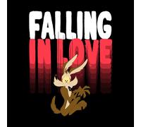 Looney Tunes Falling In Love Wile E. Coyote Men's T-Shirt - Black - S