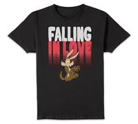 Looney Tunes Falling in Love Wile E. Coyote Men's T-Shirt - Black XXL