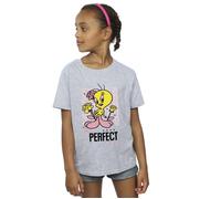Looney Tunes Girl's You´re Perfect Tweety T-Shirt in Grey | Size: 5-6 Years Looney Tunes Grey 5-6 Years