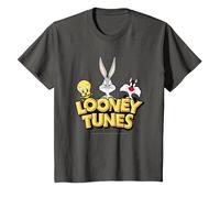 Looney Tunes Group Camiseta T-Shirt, Youth, Asphalt Grey, Large