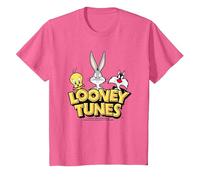 Looney Tunes Group Camiseta T-Shirt, Youth, Pink Heather, X-Small