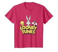 Looney Tunes Group Camiseta T-Shirt, Youth, Red Heather, 3T