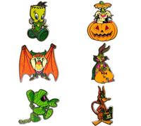 Looney Tunes Halloween Mystery Enamel Pin Blind Box Series, Marvin the Martian, Daffy Duck, Sylvester the Cat, Taz Tasmanian Devil, Tweety Bird, or Bugs Bunny
