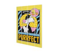 Looney Tunes Im Purrfect Plaque Yellow/black (59Cm X 40Cm)